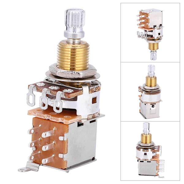【NX】A500K elektrisk gitar lineær potensiometer Tone Pull Button Switch Pot Pickup Switch