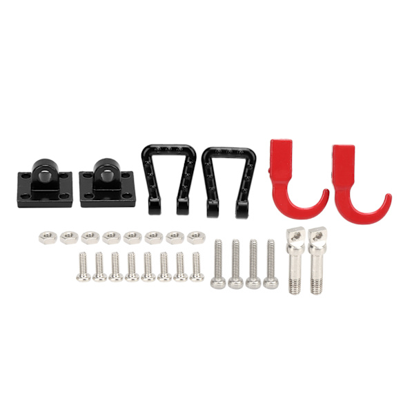 RC-auton perävaunun metalliset vetokiinnikkeet vetokoukut D-muotoiset lukot Tamiya CC01 1/10 RC-kiipeilijän päivitysosia musta