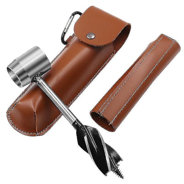 Överlevnads Bushcraft Hand Auger Skruvnyckelsats - Träborr Peg och Håltillverkare Multiverktyg för Camping