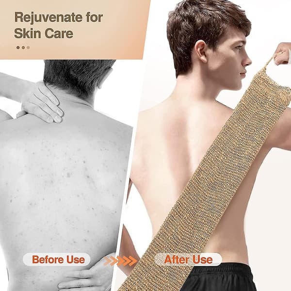 Exfoliating Back Scrubber, Natural Hemp Exfoliating Back Strap, Back Massage Belt, Body Scrubber