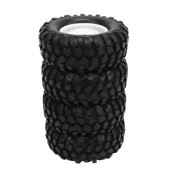 4 ST RC Hjul Däck Gummidäck Ersättning för Klätterfordon Terrängbil 96MM Diameter Vit