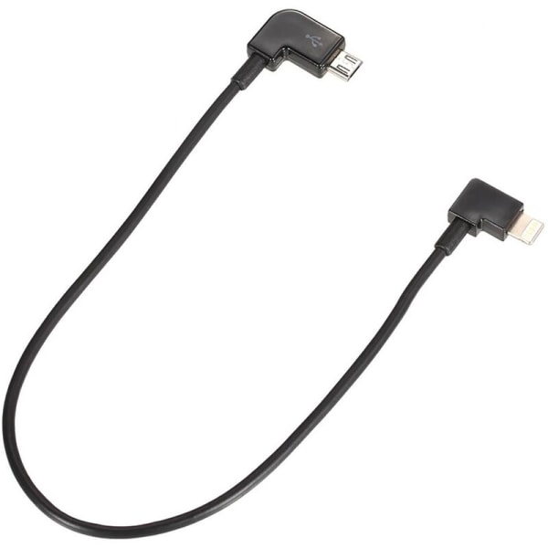 Micro USB til Lightning fjernbetjening Tablet Phone Data Converter Overførselskabel til Android iOS DJI Spark Mavic Pro, Model: Sort