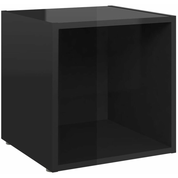 Kiiltävä musta TV-yksikkö 37x35x37 cm agglomeraatti
