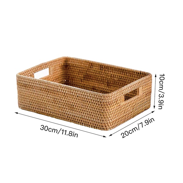 Rotting Oppbevaringskurv Desktop Utility Organizer Vevd Oppbevaringskurv for Sofabord