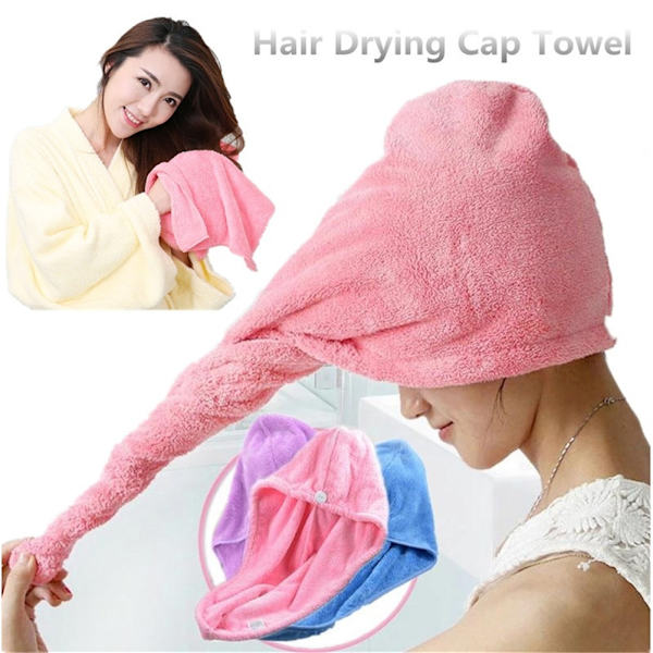 Snabbt Hårtorrt Mikrofiberhandduk Hår Magisk Torkning Turban Wrap Hat Spa Hem Badning Hårtorrt