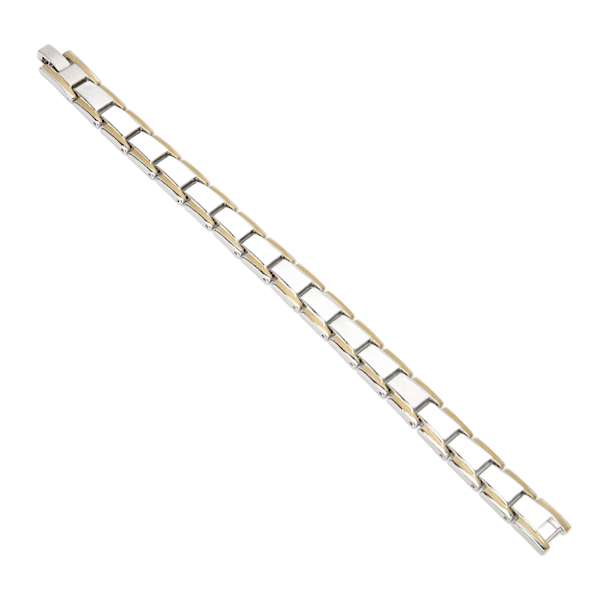Fashionabla magnetarmband Titanstål Utsökt Elegant magnetisk terapiarmband för män kvinnor (silverguld)