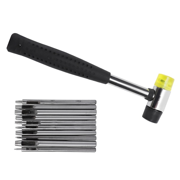Læderhulstans DIY Flad mund Rund Punch Rustfrit stål Punch Læder Punch Sæt til stansning af læderprodukter