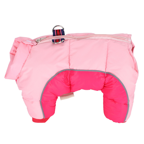 Hund Vinter Håll Varm Vindtät Kläder Fyra Ben med Dragkedja bak Rosa10#
