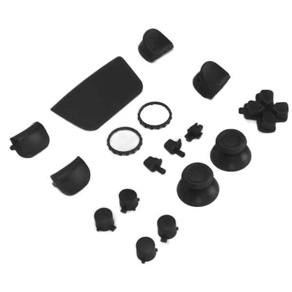 Erstatningsknapper L2 R2 Fuld knapsæt reparationssæt kompatibel med erstatningsknapper kompatibel med PS5 Controller Sort