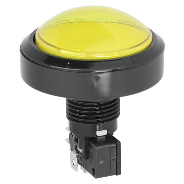 60 mm stor konvex knapp 2-fotsomkopplarknapp med LED-ljus för Crane Machine Game Console Gul