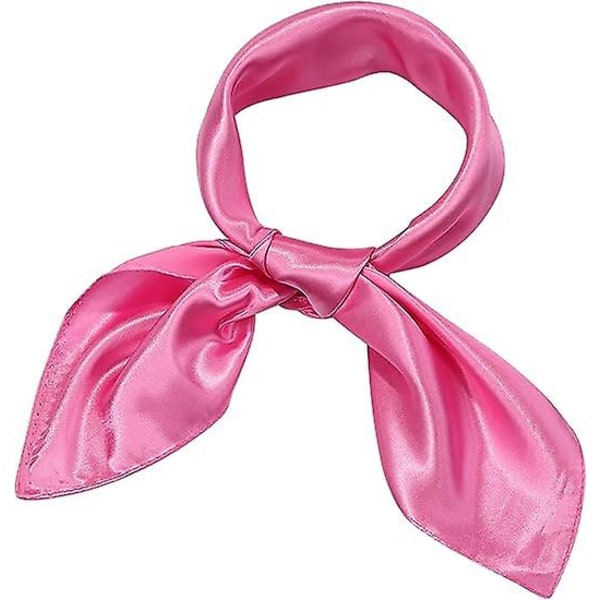 2 st Chiffong Halsduk Fyrkantig Hals Halsduk Näsduk Retro Satin Band Scarf För Kvinnor Flickor Dark Rosy