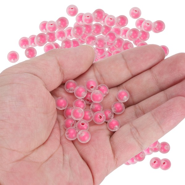 Resinpärlor DIY Handgjorda Smyckestillbehör Armbandsmaterial Tillbehör 8mm MFrosted Rosröd