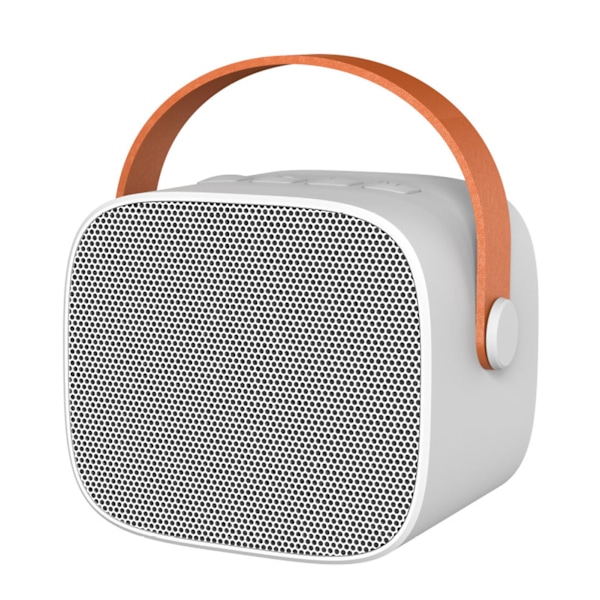 Mini Karaoke Maskine HiFi Surround Sound Bærbar Bluetooth-højttaler med mikrofon til Hjemme Udendørs Hvid