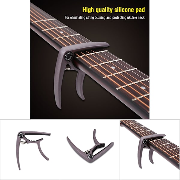 Enhånds Quick Change Metall Gitar Capo Klemme for folkemusikk akustiske gitarer mørkebrun