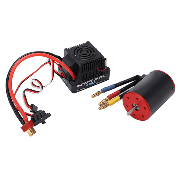 RC 3650 4300kv Motor 60A ESC Combo Vandtæt Sæt med 4mm Banan Stik til 1/8 1/10 RC Bil