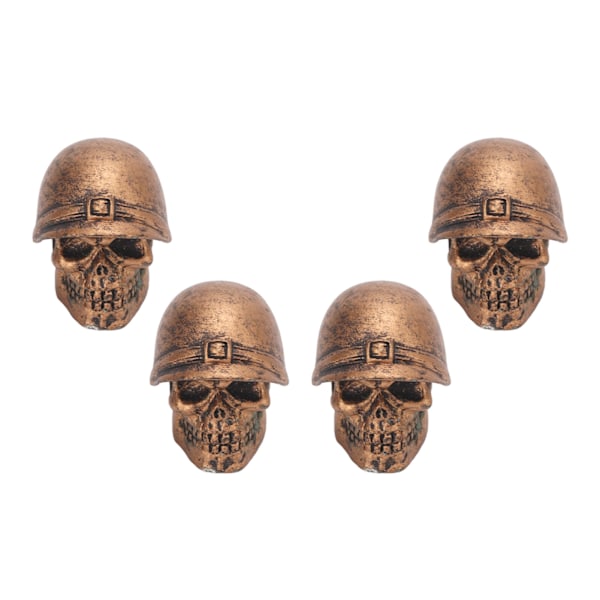 4 stk Dækventilhætter Skull Style Antioxidation Universal til Biler Lastbiler Cykler Motorcykler Cykler Bronze