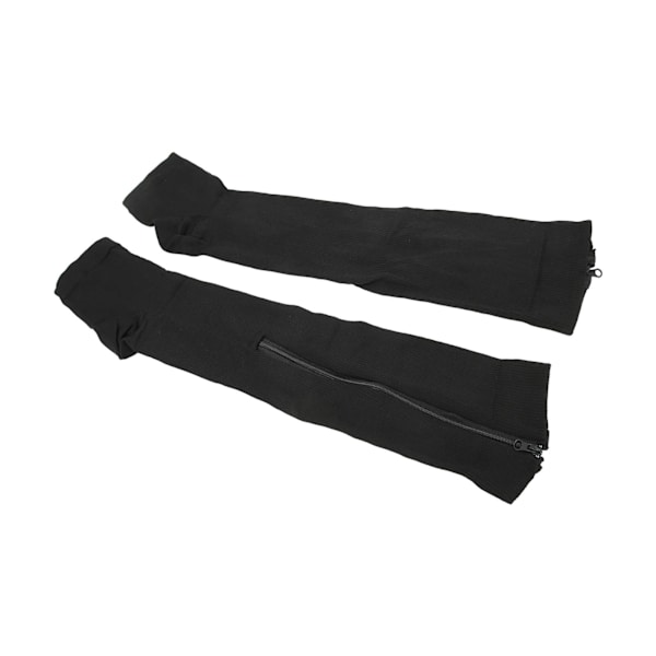 Nylon-kompressiosukat Vetoketjullinen Malli Edustaa Verenkiertoa Avoin Varvas Kompressiosukat Musta S/M