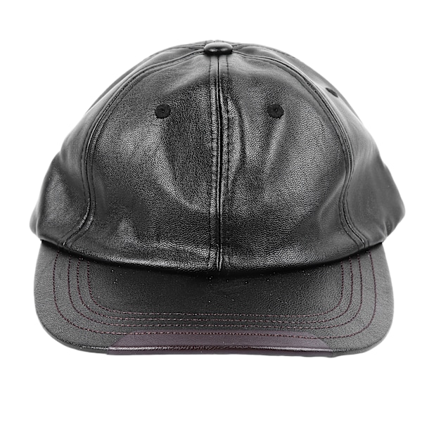 Baseballhatt i svart med ørebeskyttelse - varm, komfortabel, justerbar, casual, stilig, vanntett lærhatt for eldre