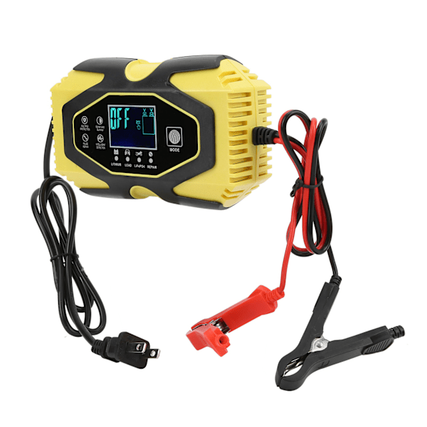 Automatisk Batterilader Intelligent Digital Display Opladningshukommelse Funktion til Biler Motorcykler 100-240V US Stik