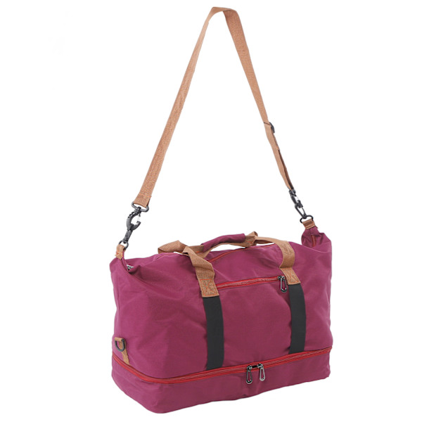 Reise-Weekendbag med Tørr/Vått-Separering Sportsgym Bag Skulderbag Stor Kapasitet for Menn Kvinner Lilla