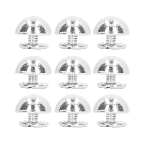 10 mm 100 set svampnitar Runt huvud halvcirkel galvaniseringsprocess Legering svampnitar för väskor Skor Silver