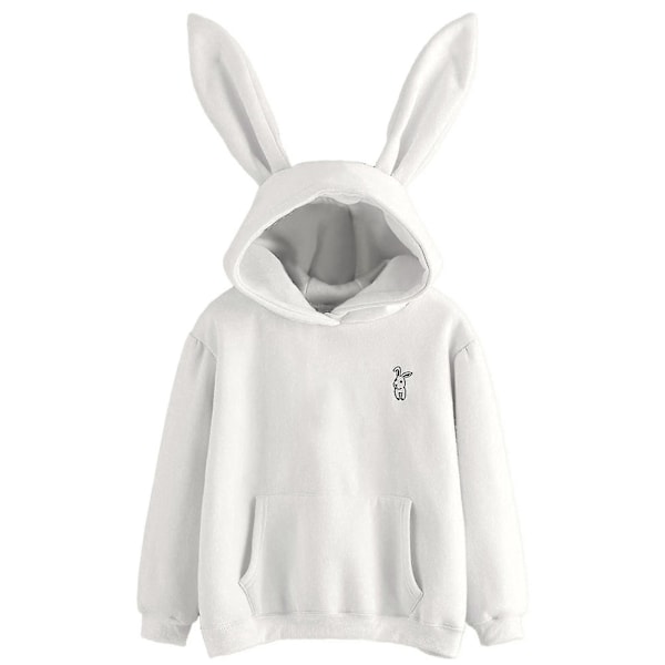 Sød Kanin Øre Hoodie til Kvinder Langærmet Casual Sweatshirt Sort