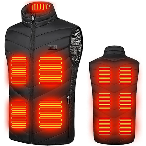 Opvarmet Slim Fit Vest til Mænd og Kvinder | 6X-Large | 11-Zoner Opvarmning | Udendørs Vandretøj