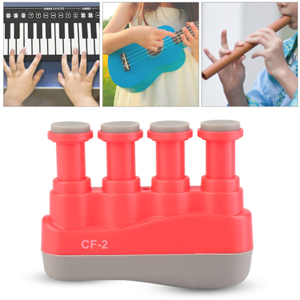 Barn Variabel Hand Finger Styrka Spänning Tränare Grip Trainer för pianogitarr (röd)