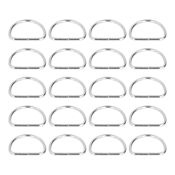 20 stk D-ringe Let at montere elektrobelagt overflade Robust holdbar, blekfast metal D-ringe 3,8x40x30 mm