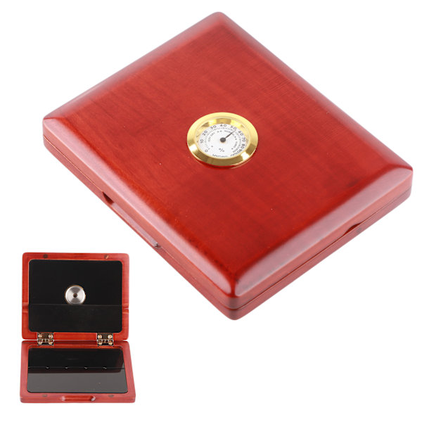 Saxofon Klarinett Reed Case Solid Wood 5-Reeds Holdende Oppbevaringsboks med Hygrometer