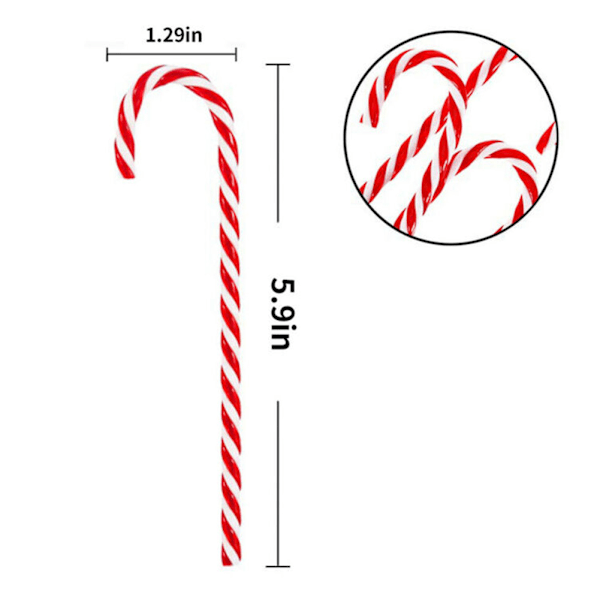 12 kpl 15 cm joulumakeisrööriä Xmas-puun riippuva koristelu