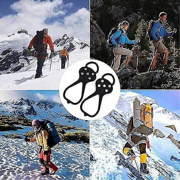 Sklisikre snøsko-dekk med pigger, 1 par, blå