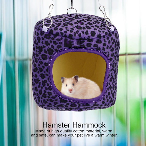Puuvillainen hamsteri lämmin riippumato riippuva nukkumispesä oravalle siilille marsulle chinchillalle kaneille Violetti leopardi