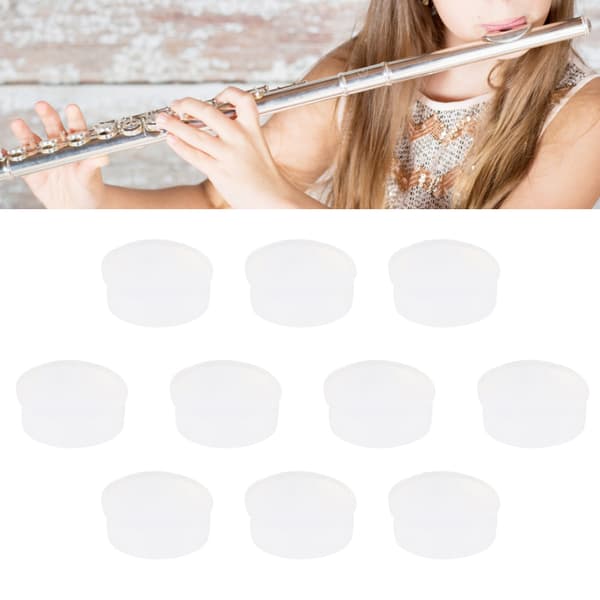 10 stk gummifløytehullplugger Erstatningssett Musikkinstrumenttilbehør 7x2,5mm Transparent CF99