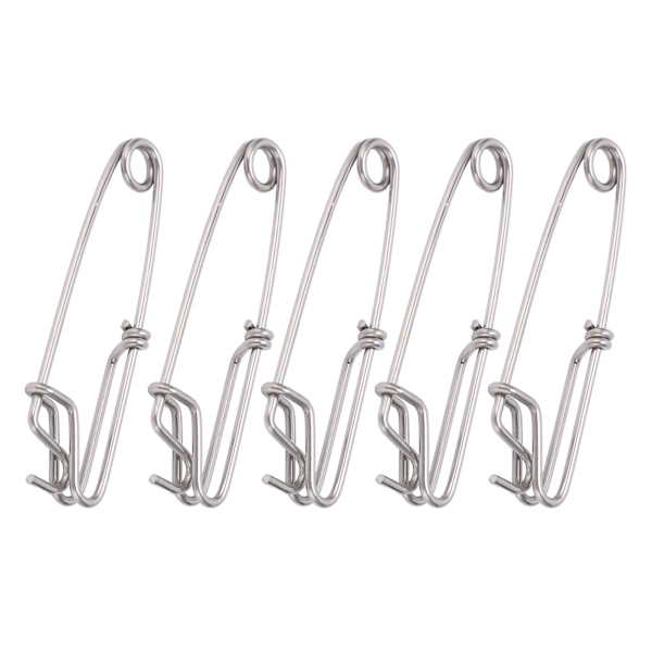 5 stk. Lange Line Clips Snap Swivel Havfiskeri Forbindelser Lukket Øje Hængende Spænde Hurtig Pin Tool 2.6cmx100MM
