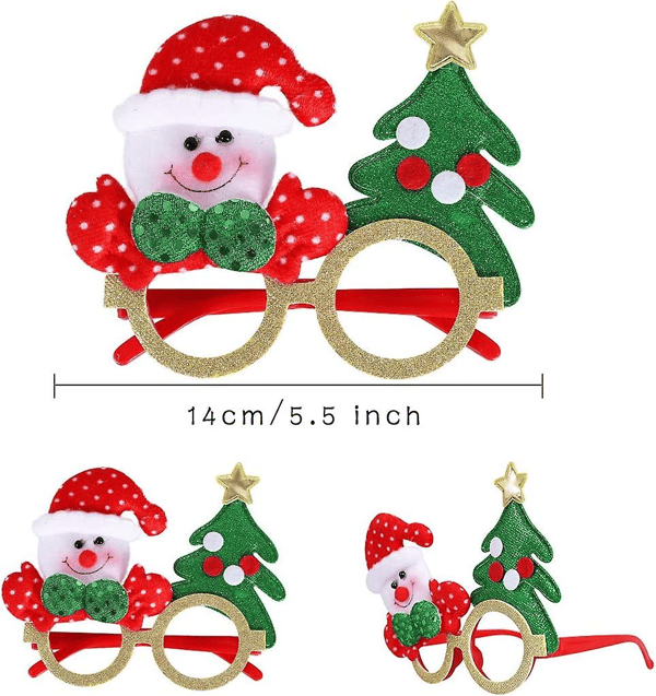 6 st julglitterfestglasögonbågar kompatibla med jul