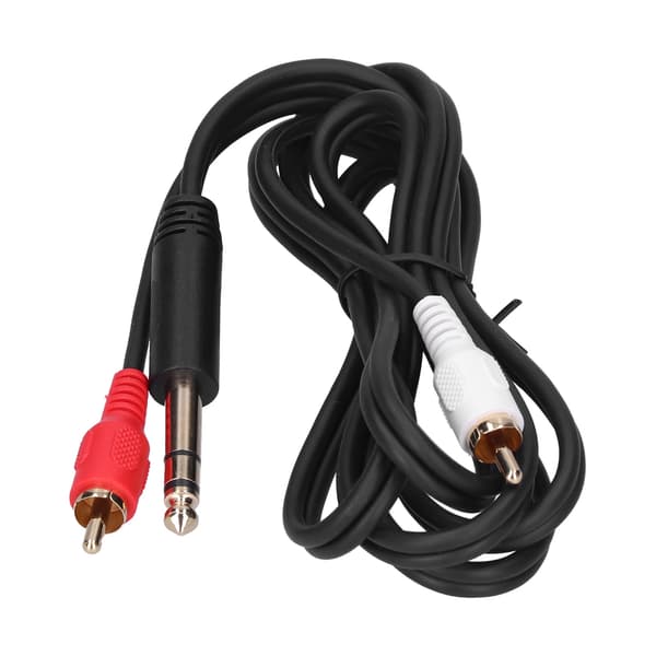 1,5M/4,9ft 6,35 mm forgyldt stik han til dobbelt RCA han lydkabel stikledning