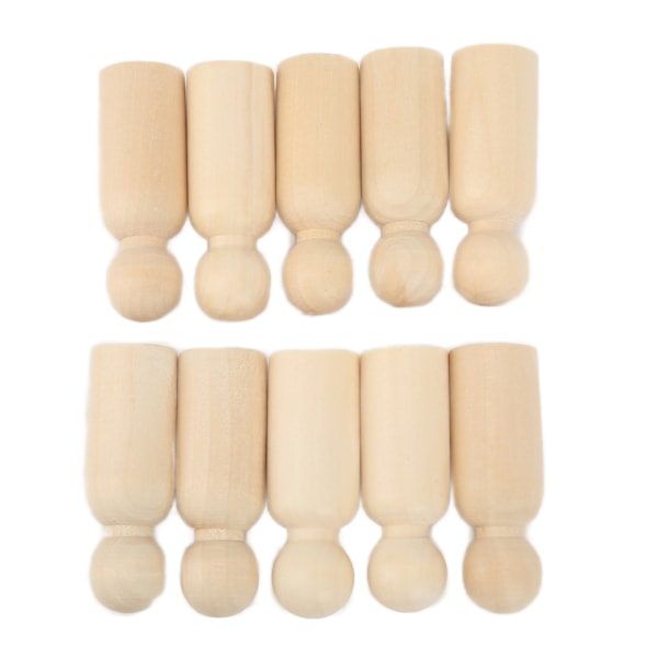 10 stk træpindedukker 75 mm 3,0 tommer Sikker BurrFree Udvikle HandsOn Færdigheder DIY-tilbehør til dekoration (drenge)
