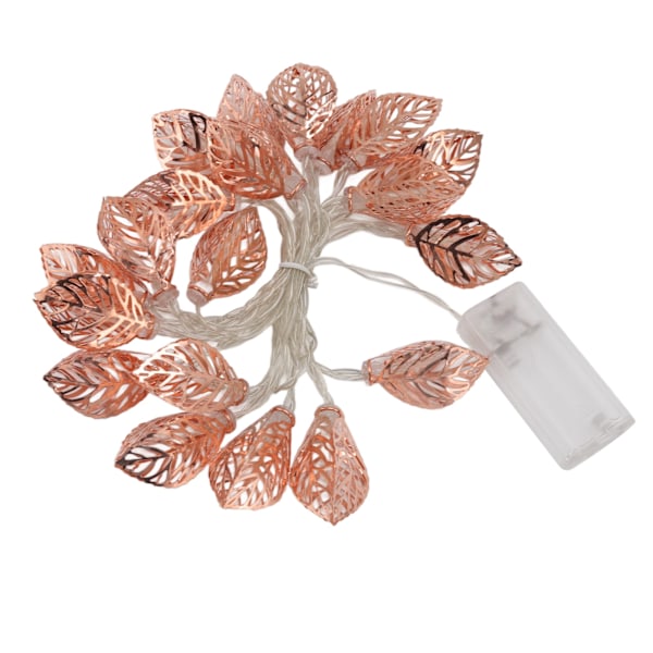 Rose Gold String Lights 20 LED-lampor Vattentät batteridriven urholkade lövlampor String Party Dörr inomhus