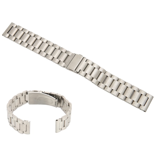 Smartklokke-reim 20 mm dobbelt spenne håndleddsreim Metall med klokkepinner for Amazfit GTS 3 GTS 2 Bip S Bip USølv