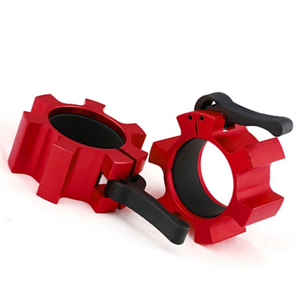 2 STK 50 mm vægtstangsklemme Aluminiumlegering Hurtigkoblingslås Klemme til fitness træning Bodybuilding Rød