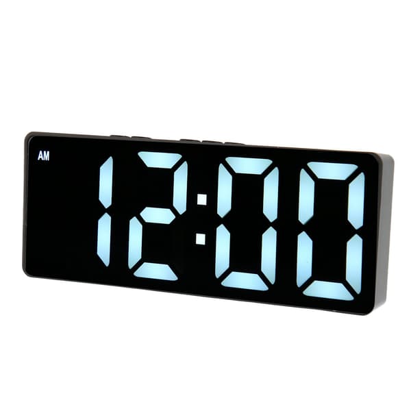 【NX】Digital väckarklocka Multifunktion stor display Modern stil temperaturdisplay LED spegelklocka Kompatibel med hem sovrum