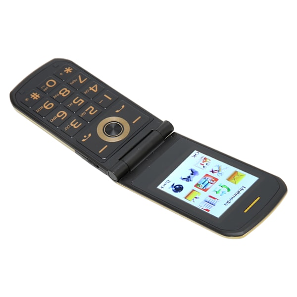 K21 2G Senior Mobiltelefon med Stora Knappar och Flipdesign, 2.4 Tums Skärm, Stark Ficklampa för Äldre