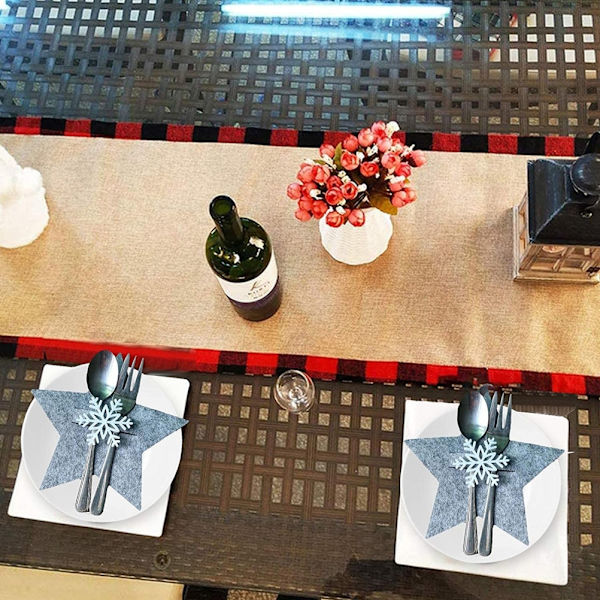 Pakke med 4 julebestiksposer juletilbehør juletræbestiksposer juledekorative servietposer