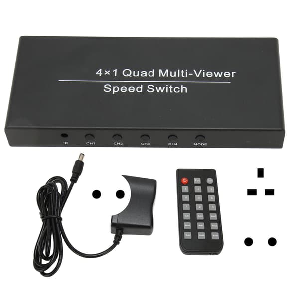 【NX】4X1 HD Multimedia Interface Multi Switcher 4 sisään 1 ulos 1080P 60Hz HD Multimedia Interface Multi Viewer 100‑240V EU-pistoke