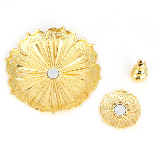 Mini Kobberlegering Blomform Røgelsespinde Stativ Baseholder Hjem Dekoration (Guld)