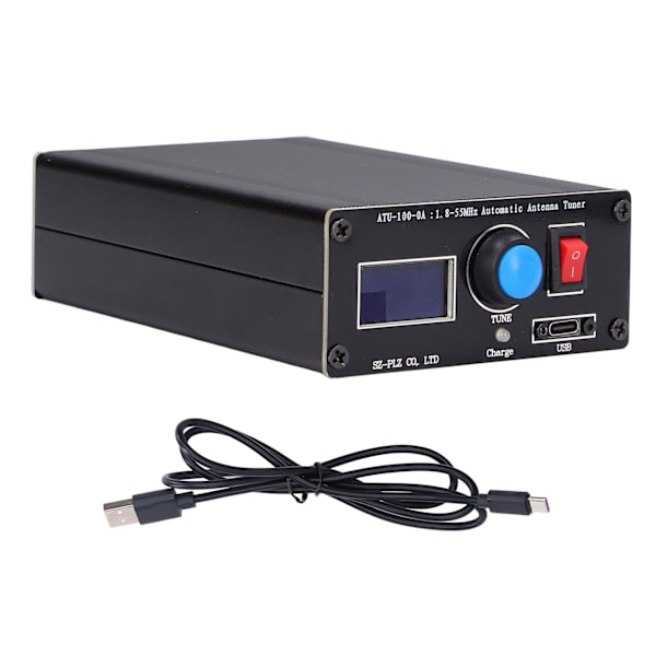 Mini automatisk antenntuner 0,96-tums display USB-laddningsradiotuner 1,8‑55Mhz ATU‑100
