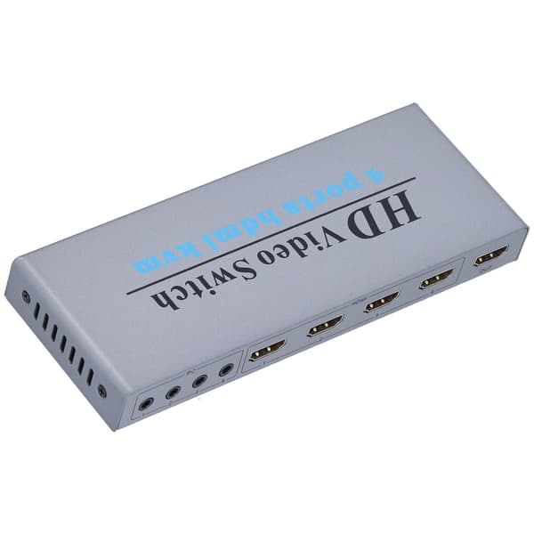 KVM-switch 4 ingångar 1 utgång 4 portar HighDefinition Multimedia Interface skärmväxlare med 4 anslutningskablar för PC