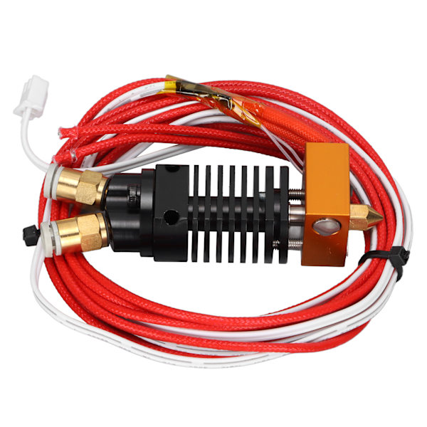 2 I 1 Ud Hotend Kit 2 Farve Metal 12V 3D-printer Extruder med Silikonbeskyttelsesskruer til Ender 3 til CR10S Pro 24V
