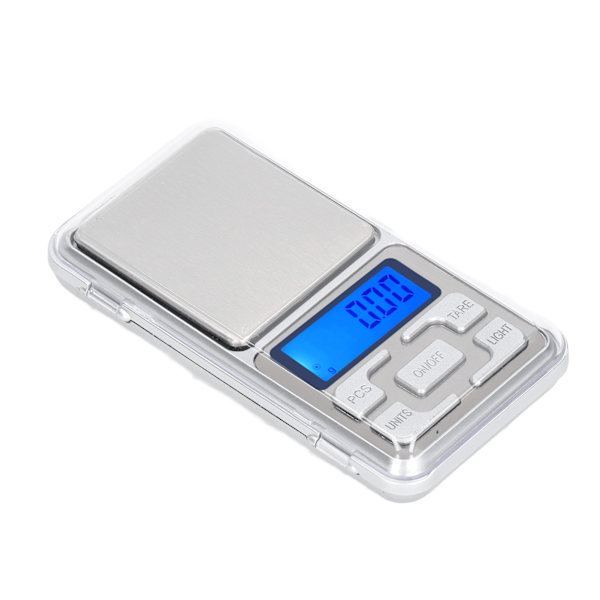 Mini elektronisk våg med hög precision multifunktionell fickvåg med LCD-skärm för matsmycken 200 g 0,01 g